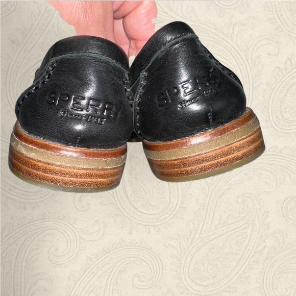 Sperry Black Leather Slip-On Loafers - Picture 3 of 4